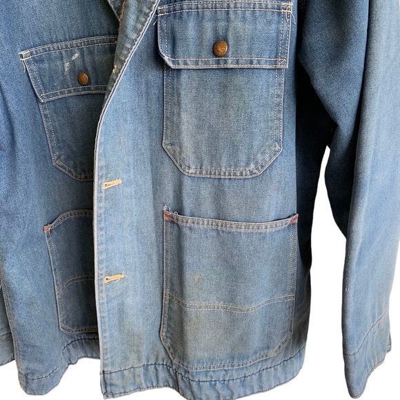 Vintage Big Mac Blanket Lined Denim Barn Coat Chore Jacket Men’s Size XL - Picture 7 of 13
